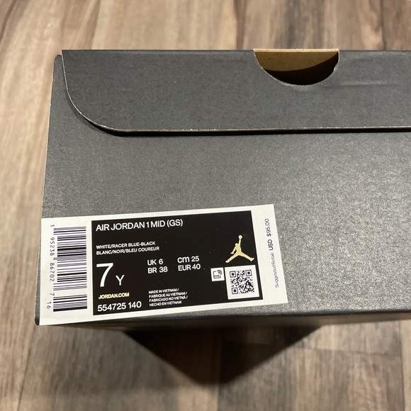 Air Jordan 1 Mid White Racer Blue Black 554725-140 - Picture 14 of 14